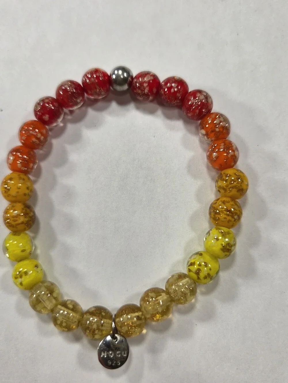 🆕️ NOGU Harvest Ombre .925 Sterling Silver Firefly Glass Bracelet